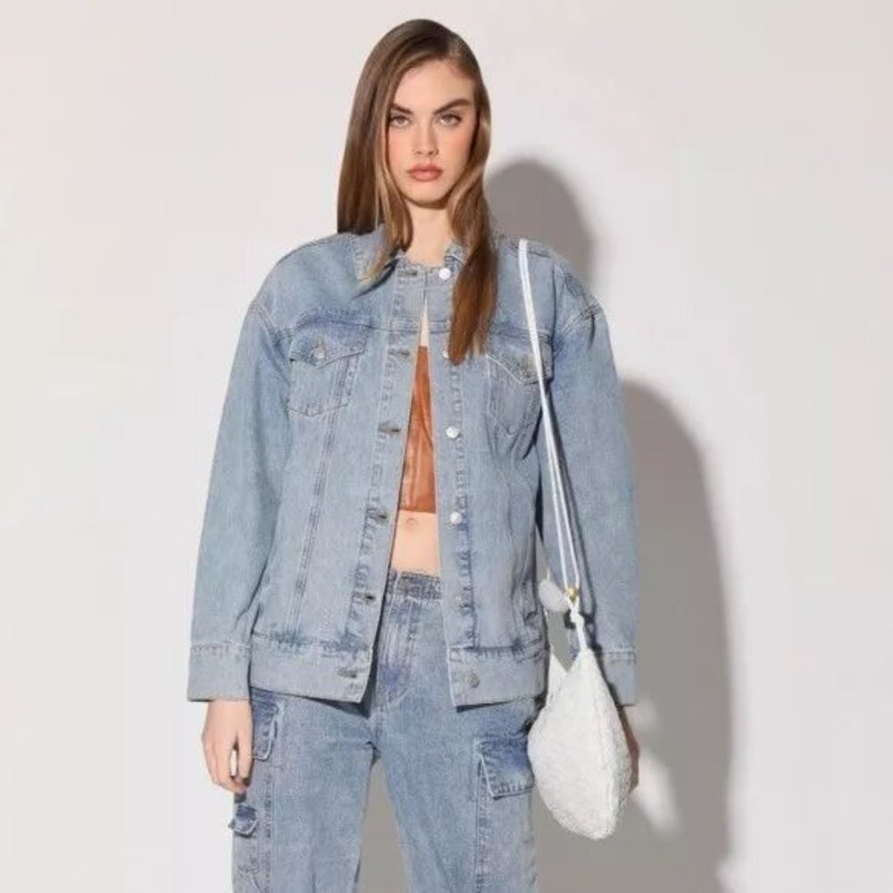NWT Anthropologie Walter Baker Raelynn Denim Jean Jacket in Light Wash